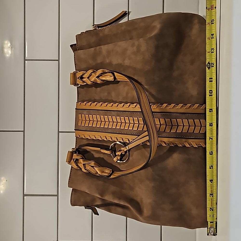 Vegan Leather Braided Detail Large tpte/puse